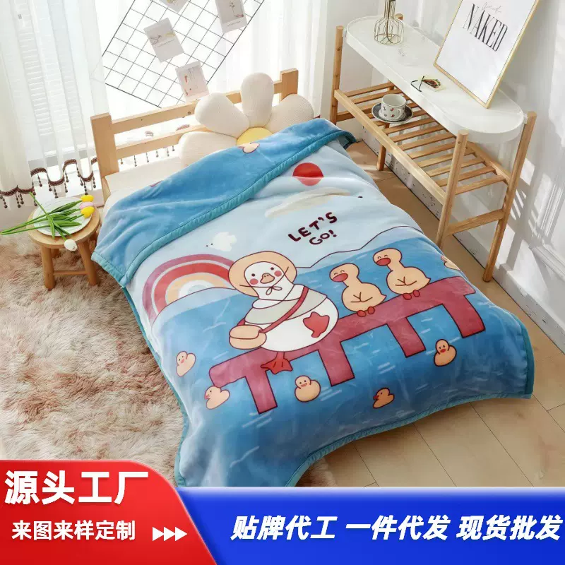 加工定制儿童毛毯双层加厚幼儿园小被子婴儿宝宝盖被秋冬季盖毯子