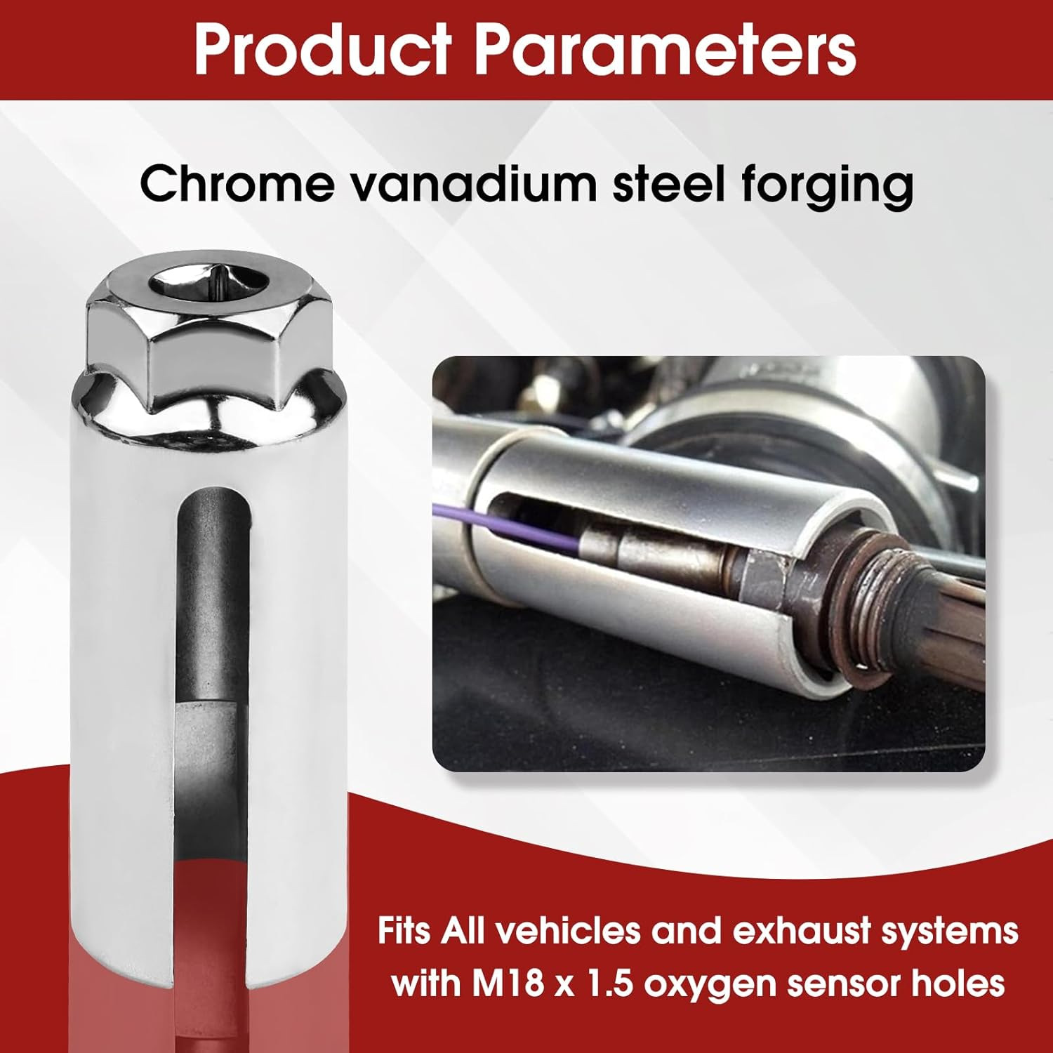 10-Piece Set of Japanese and European Style Oxygen Sensor Wrenches with Oxygen Sensor Socket and Oxygen Sensor Removal Tools
