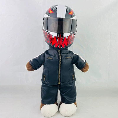 Motosiklet dəbilqələri — Gift Cycling Tail Box Pendant - 28cm-35cm-black-leather-f1-fourth-generation-venom-helmet-buckle-anti-collision-layer
