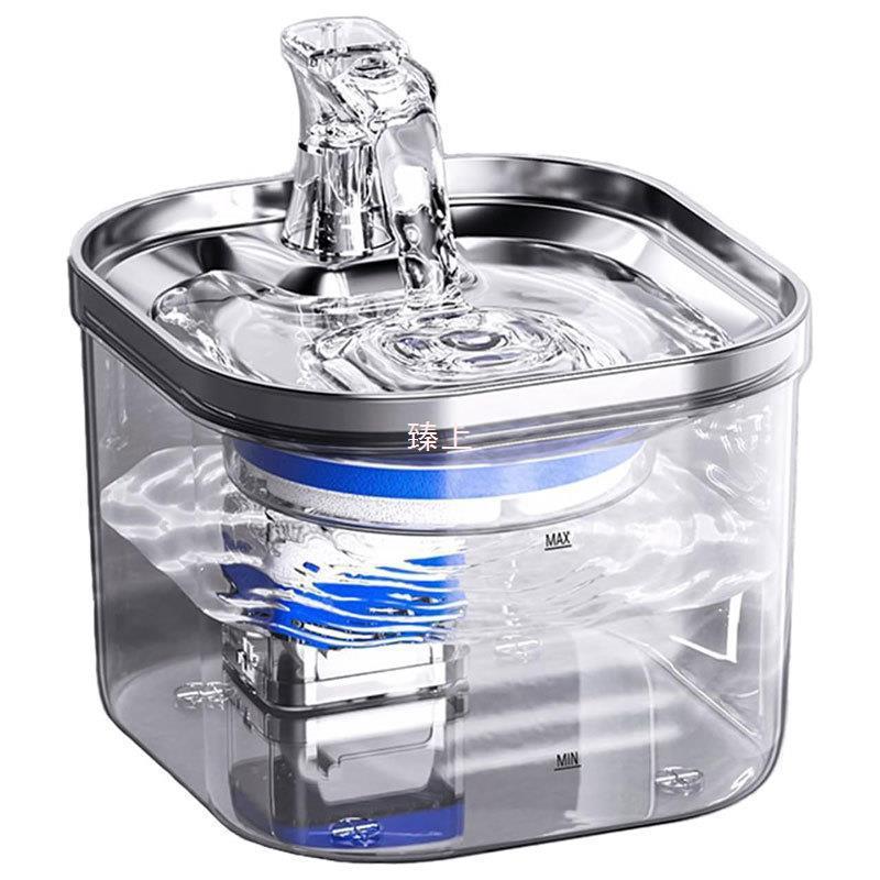 不锈钢猫咪自动喂水器喷泉智能宠物喂养猫喝水宠物饮水机用品批发|undefined