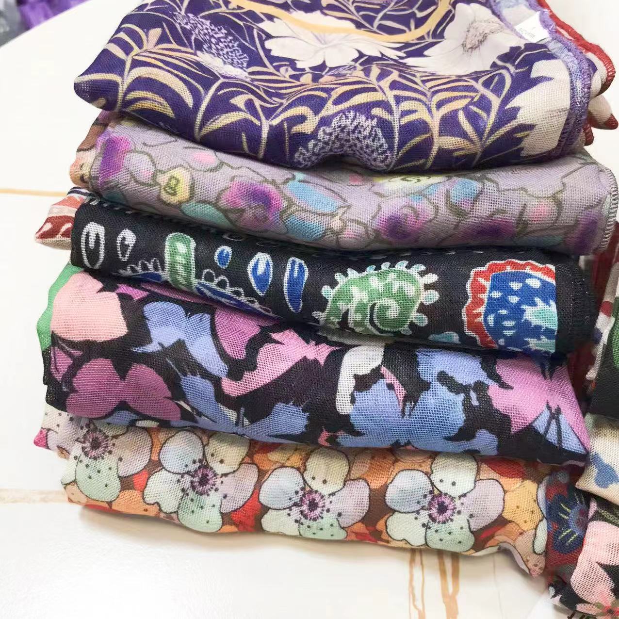 60g Weight Kerchief Classification Daily Occasion cotton and linen Material Flower Pattern Summer Season Women's Gender IG Style Style Women's IG Style Flower Cotton And Linen Kerchief 2
