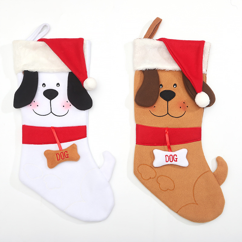 Decoración navideña con calcetines de regalo de hueso de perro navideño calcetines creativos nuevos para mascotas bolsa de regalo calcetines navideños