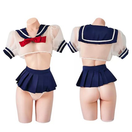 Youxi Glass Yarn Women's Sexy Underwear Cute Split Student Wear Sweet Student Uniform Uniform Temptation Suit