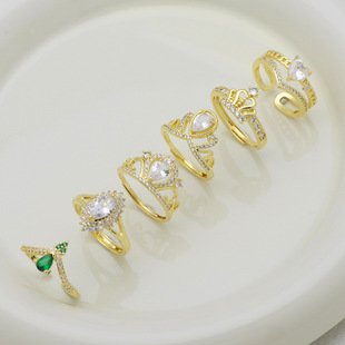 ���Ժ��s�߼��p�ݸ����δ��ʯ�僱�ɫ18K�ʹ��¿��ڽ�ָ���l