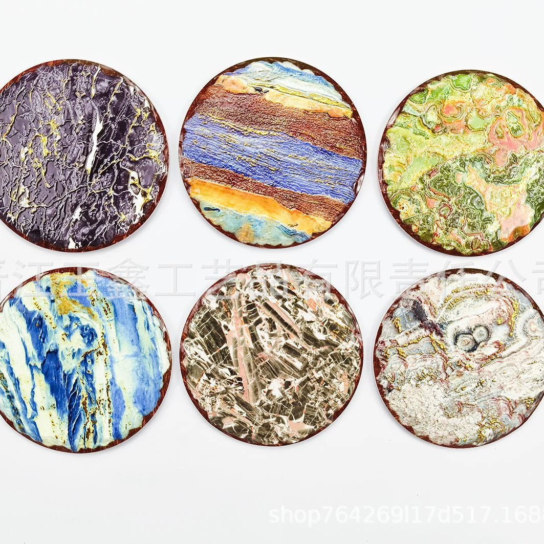 Nordic имитация камня сшивания пробки подставки для среднего волокна фабрики прямых продаж круглые керамические подставки для впитывания воды подставки для подставки