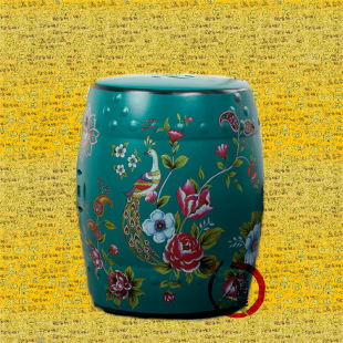 Ceramic drum stool stool drum Pier embroidered Pier ceramic drum stool new Chinese outdoor ceramic stool hundred flowers blooming grass stool