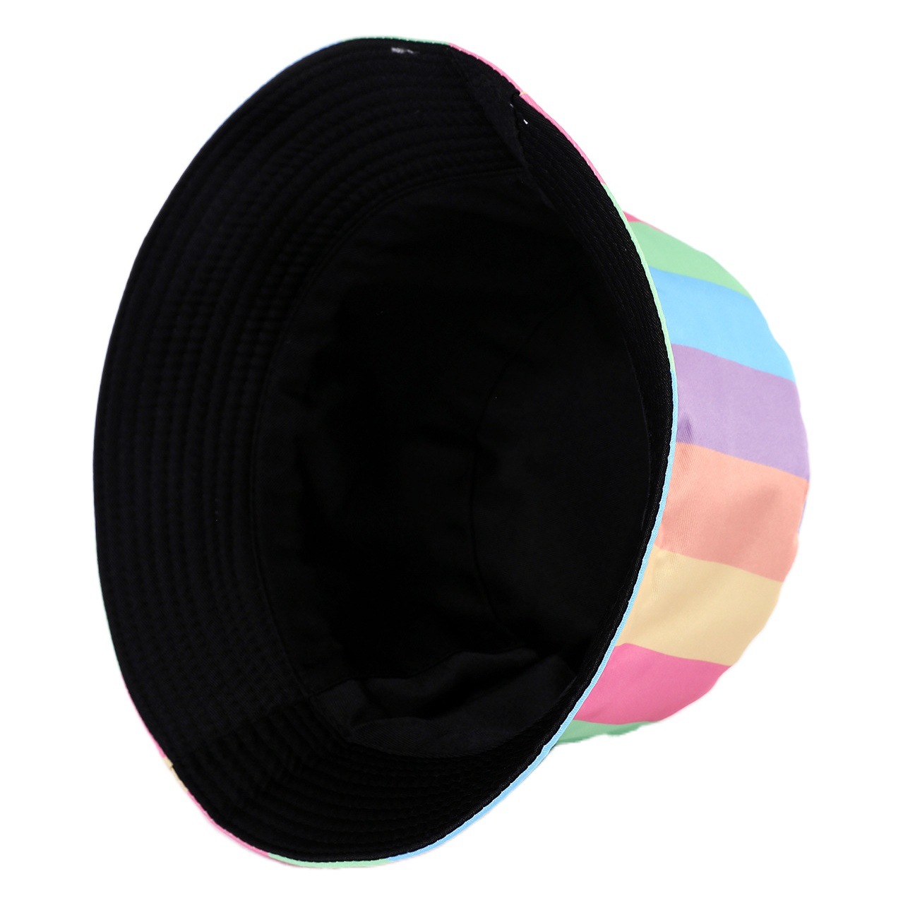 Seis colores del arco iris sombrero adulto a prueba de sol sombrero de pescador superior plano actividades de viaje al aire libre a prueba de sol cuenca sombrero decoraciones