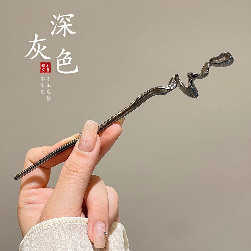 2025新款高级感檀木发簪女中式古风盘发钗高端木质发饰复古头饰|undefined