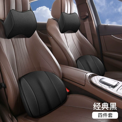 Headrest | Back Cushion Nappa Leather - classic-black-2-headrest-2-lumbar-support