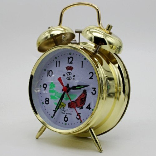 클래식 올드 빈티지 수동 코일 기계 기어 벨소리 알람 시계 금속 말굽 컬렉션 YUAN LUO