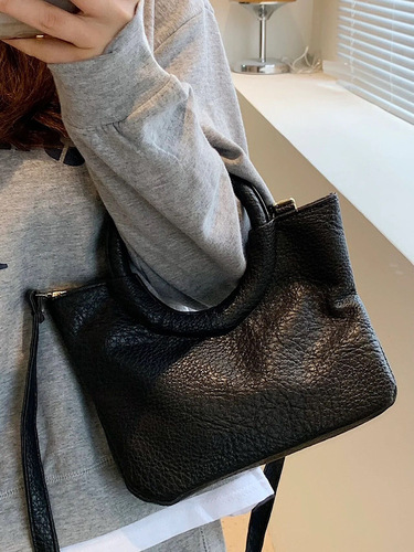 Niche design high-end retro ring handbag women's Korean style temperament versatile fashion soft side shoulder crossbody bag