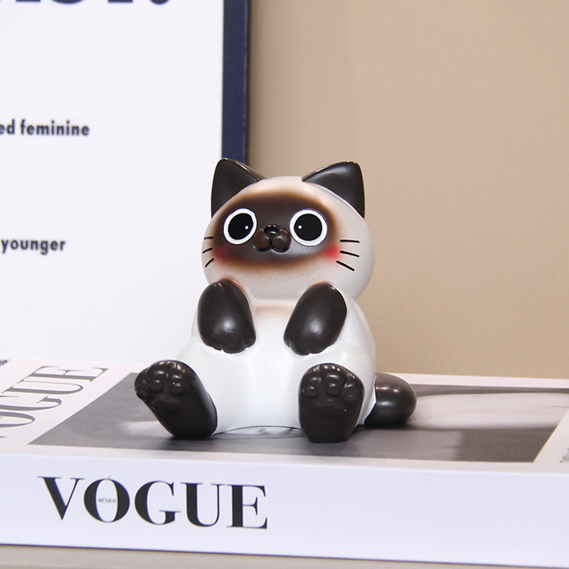 かわいいシャム猫携帯電話ホルダークリエイティブオフィスワークステーショングッズデスクトップ装飾装飾品女の子の誕生日プレゼント|undefined