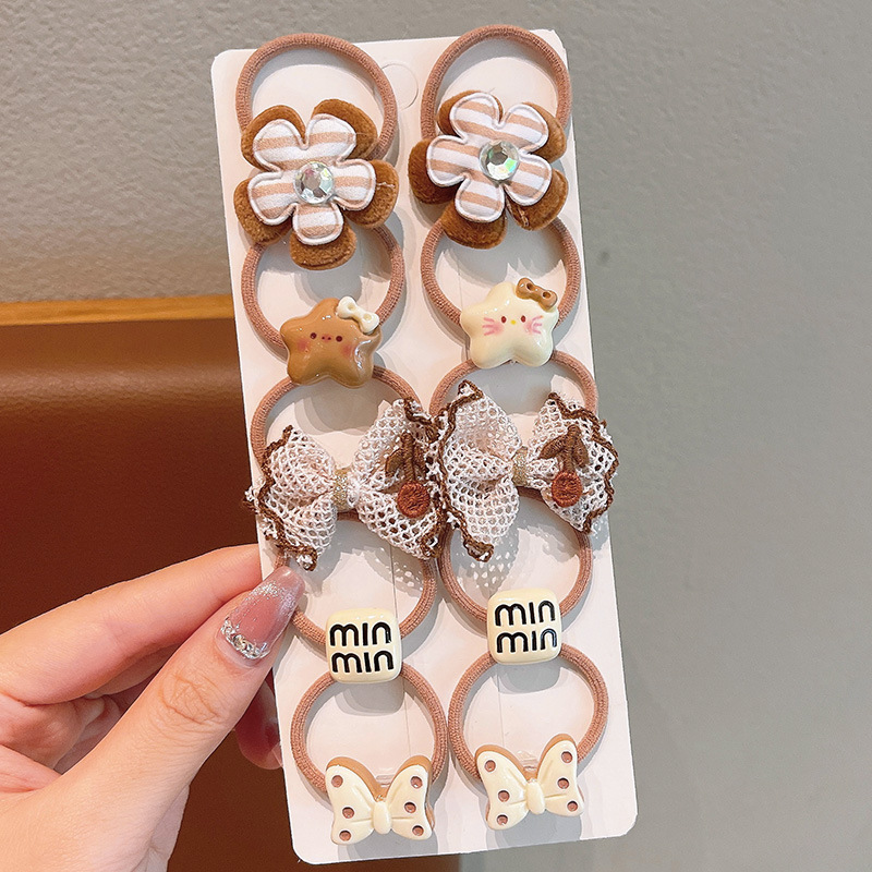 Cinturón infantil lindos cabello de café leche niñas atadas cabello de cabello no lastimas toalla de cabello anillo cabello de cabello de cabello de niñas