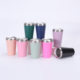 Amazon 304 stainless steel car cup portable vacuum cold beer cup with suction pipe spoon mini thermos cup
