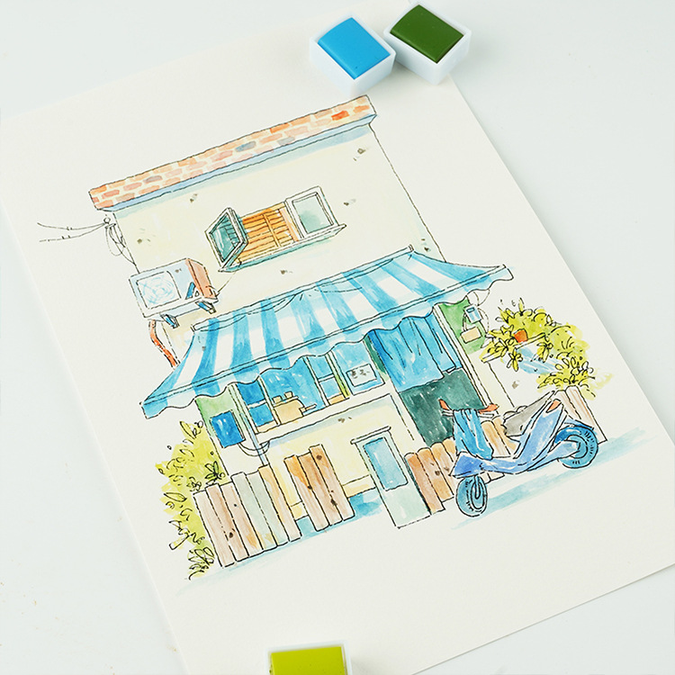 Venta al por mayor 50/72/90/100 color portátil sólido acuarela caja de hierro traje pintura arte pintura personalización transfronteriza