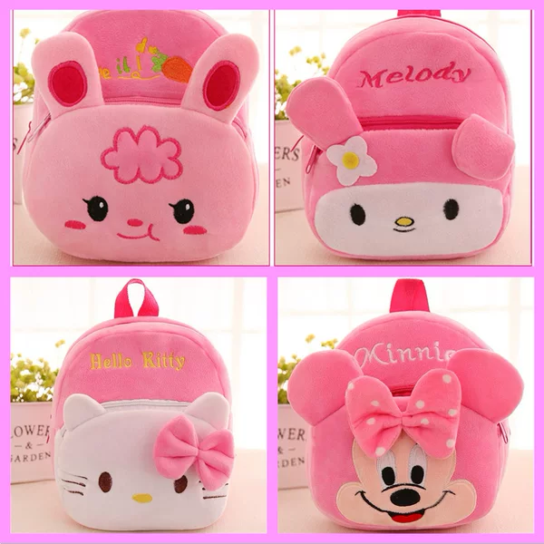 Plush Doll Backpack for Kindergarten Boys and Girls, Cartoon Backpack for 3-5 Year Old Children