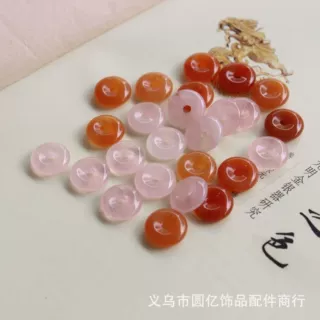 批发 天然水晶玉石平安扣怀古手链挂件串珠配饰手工diy饰品配件
