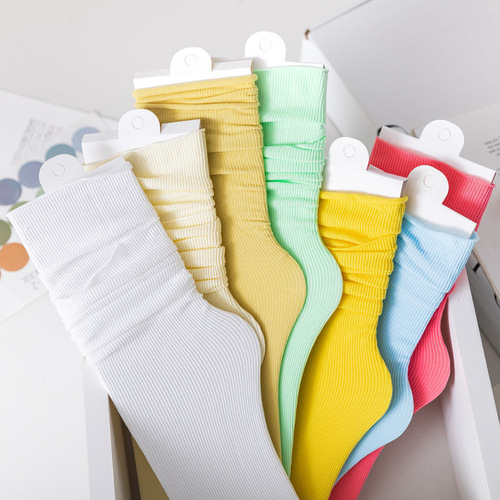 Thin pile socks mid-calf socks spring and summer all-match women's socks summer stockings net celebrity ice socks solid color summer socks for women