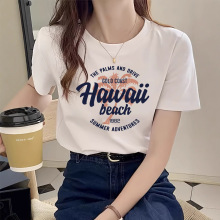 2025夏季潮流ins女装休闲宽松百搭上衣一件代发国风纯棉短袖t恤女