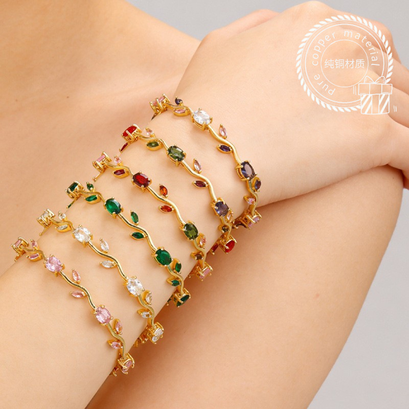 Cross-Border Hot-Selling Tulip Bracelets, Multi-Colored Diamond and Gemstone Bracelets, Flower Bracelets, Light Luxury Jewelry Manufacturers Wholesale Cross-Border Hot-Selling Tulip Bracelets, Multi-Colored Diamond and Gemstone Bracelets, Flower Bracelets, Light Luxury Jewelry Manufacturers Wholesale