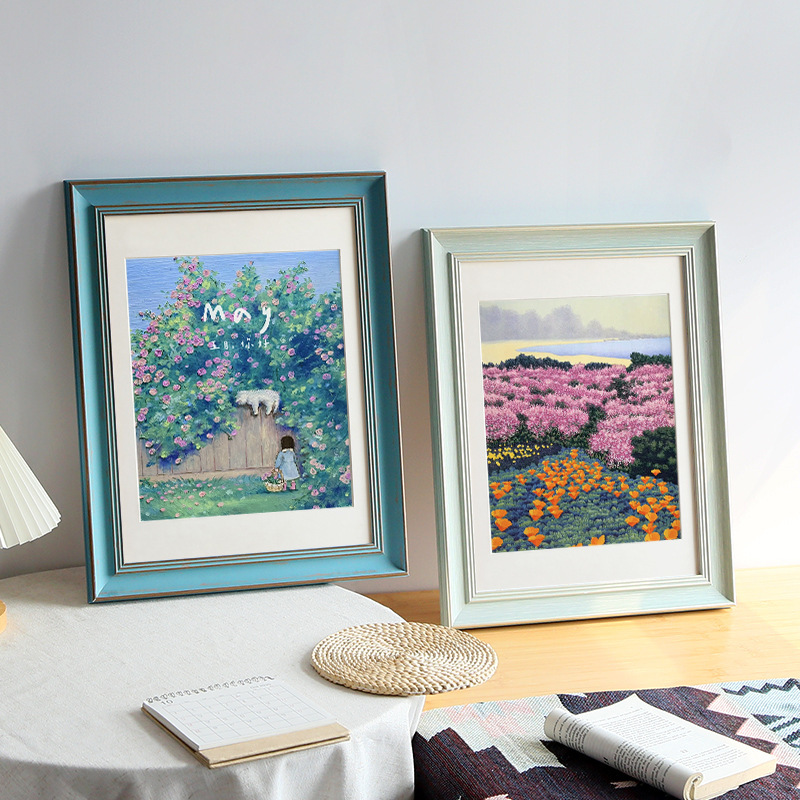 American-style Nordic picture frame framed Chinese painting frame oil painting 16-inch 28 photo frame wall hanging 4-open 8K family portrait children American-style Nordic picture frame framed Chinese painting frame oil painting 16-inch 28 photo frame wall hanging 4-open 8K family portrait children