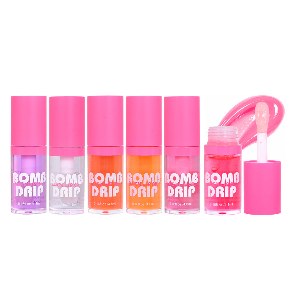 Cross-border e-commerce logo-free hydrating lip oil, light-toned liquid lip gloss, large brush lip oil, lip care details Picture
