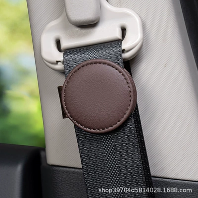 Seat belt shoulder pad to Prevent Neck Strangulation - no-logo-round-limiter-mocha-brown-single