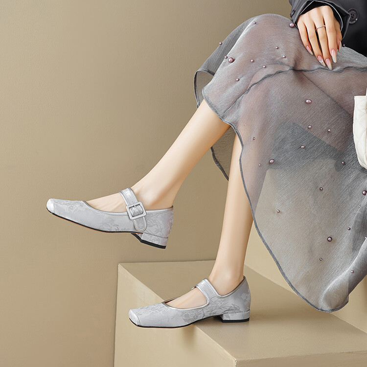 CHIKO Nola Square Toe Block Heels Mary Jane Shoes