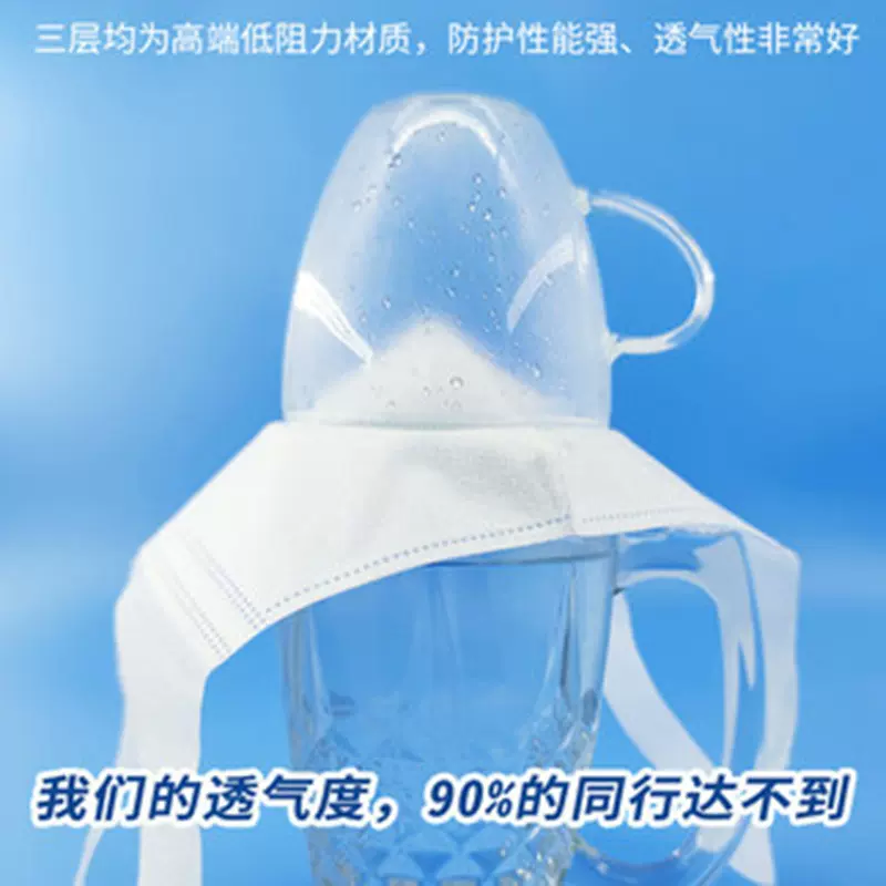 口罩一次性薄款3d口罩 透气显小脸 网红耳挂式口罩不勒耳面罩
