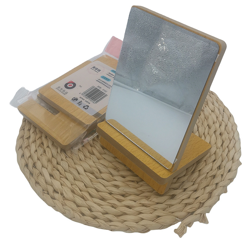 N3534 buena madera gruesa espejo de escritorio espejo de maquillaje lindo espejo portátil dormitorio 2 tienda