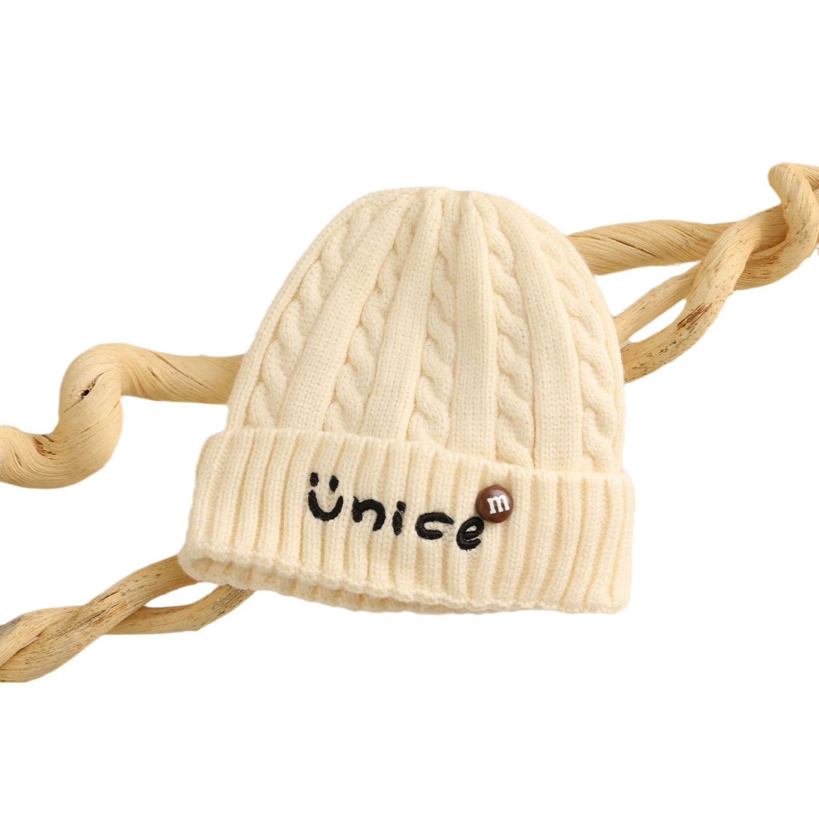 Sombreros para niños coreanos ins otoño invierno para niños letras sombreros de lana de punto para niñas oídos cálidos sombreros para bebés