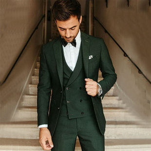 New Simple Groom Best Man Tuxedo Party Suit Slim-fit Business Casual Jacket Suit Three-piece Set