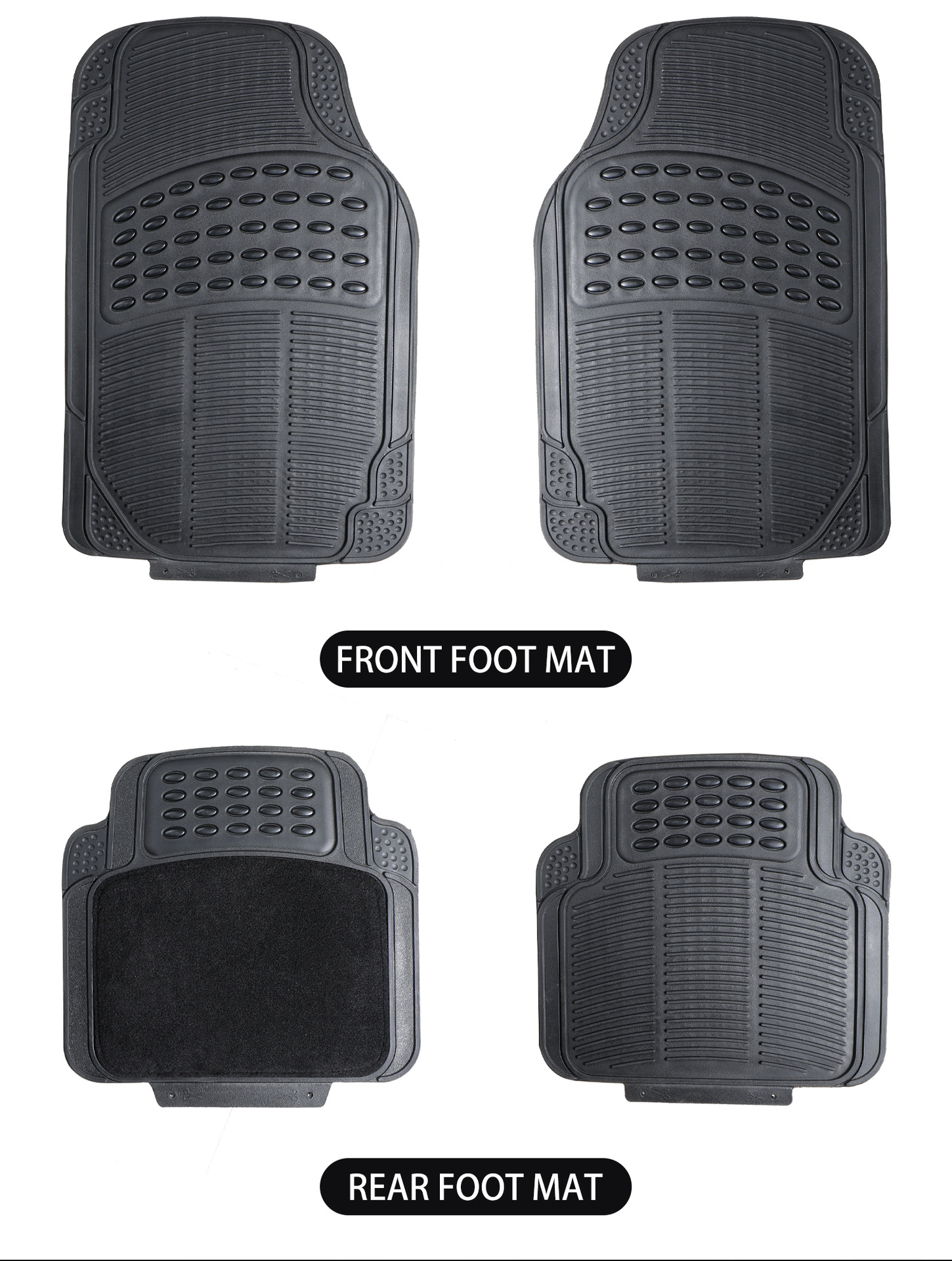 Car Floor Mats 4-Piece Set Pvc Waterproof Anti-Slip Universal Floor Mats Durable for All Seasons Export Wholesale Factory Direct Sales