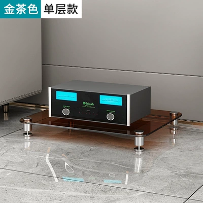Amplifier Rack Audio Cabinet, Electric car big tripod - a-layer-of-brown-glass