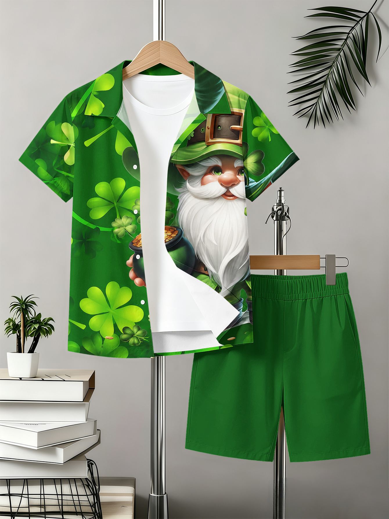 Sommer Set Mit Hemd Und Shorts Für Jungen Mit Totem-muster_voghion.com