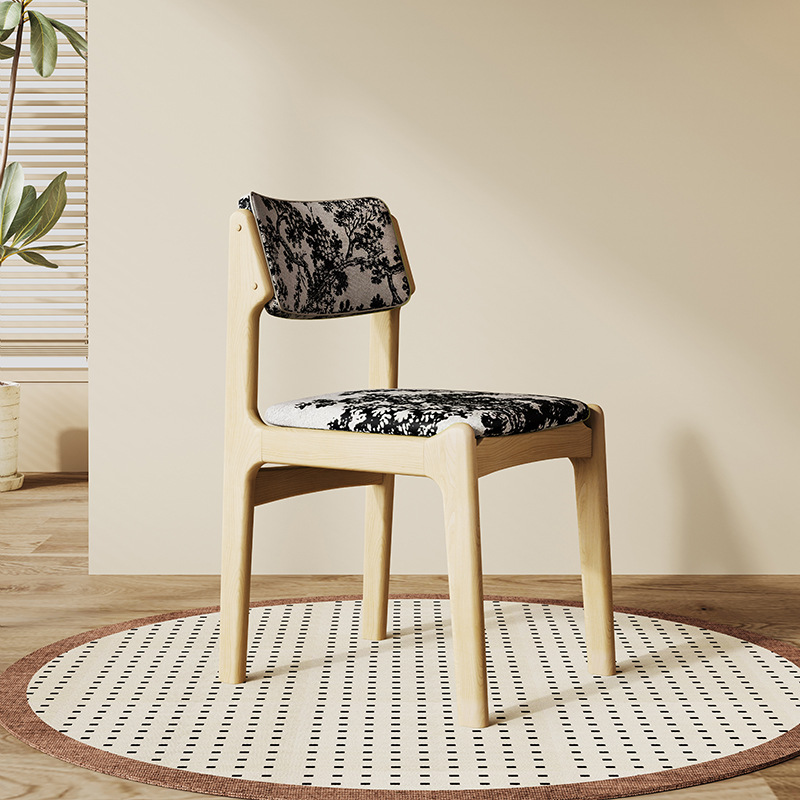 Silla de comedor de madera sólida retro silla de respaldo de bolsillo silla de escritorio silla de oficina silla de escritorio