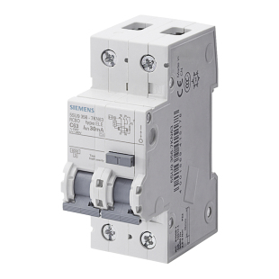 Siemens Digital Residual Current Protection Circuit Breaker 5Su9 Ac 30Ma 1P+N C6-63A 6Ka