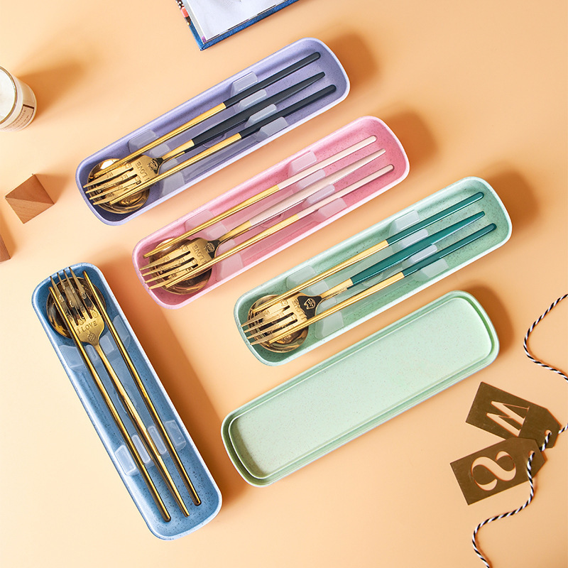 2021 New flat Portuguese tableware Nordic style simple fashion creative main knife fork spoon chopsticks set 2021 New flat Portuguese tableware Nordic style simple fashion creative main knife fork spoon chopsticks set