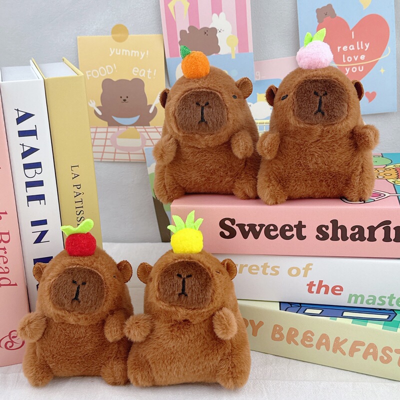 Explosions guinea pig doll schoolbag pendant small jewelry plush kapibala capybara doll doll keychain wholesale