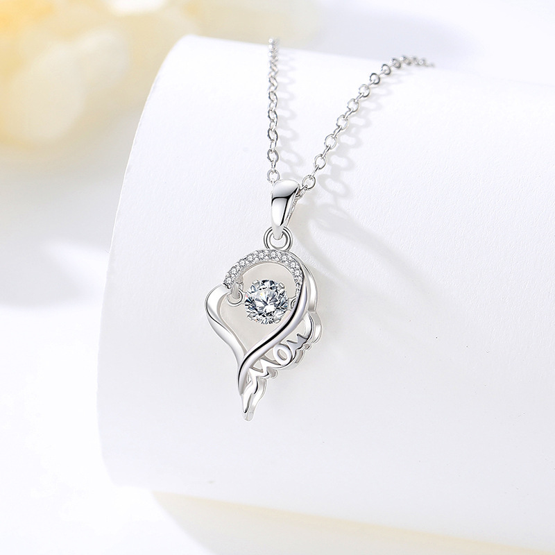 Collar de mujer europea y americana amor mamá regalo del Día de la madre collar de plata esterlina 925 collar de nicho inteligente transfronterizo Venta caliente