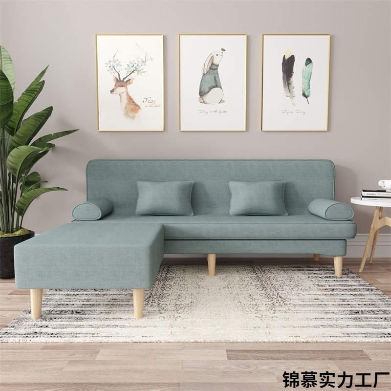 Sofa for Small Apartments, Dual-Purpose Sofa Bed, Foldable Double Simple Internet-Famous Living Room Fabric Lazy Sofa