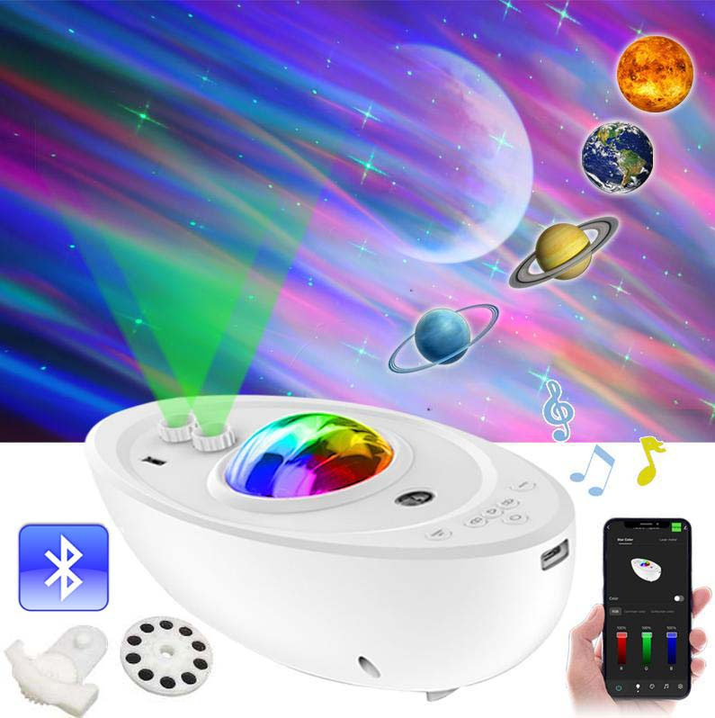 스마트 Wi-Fi 블루투스 모델 - 수면에 도움이 되는 8가지 백색소음 + 성운 + 오로라 + 은하수