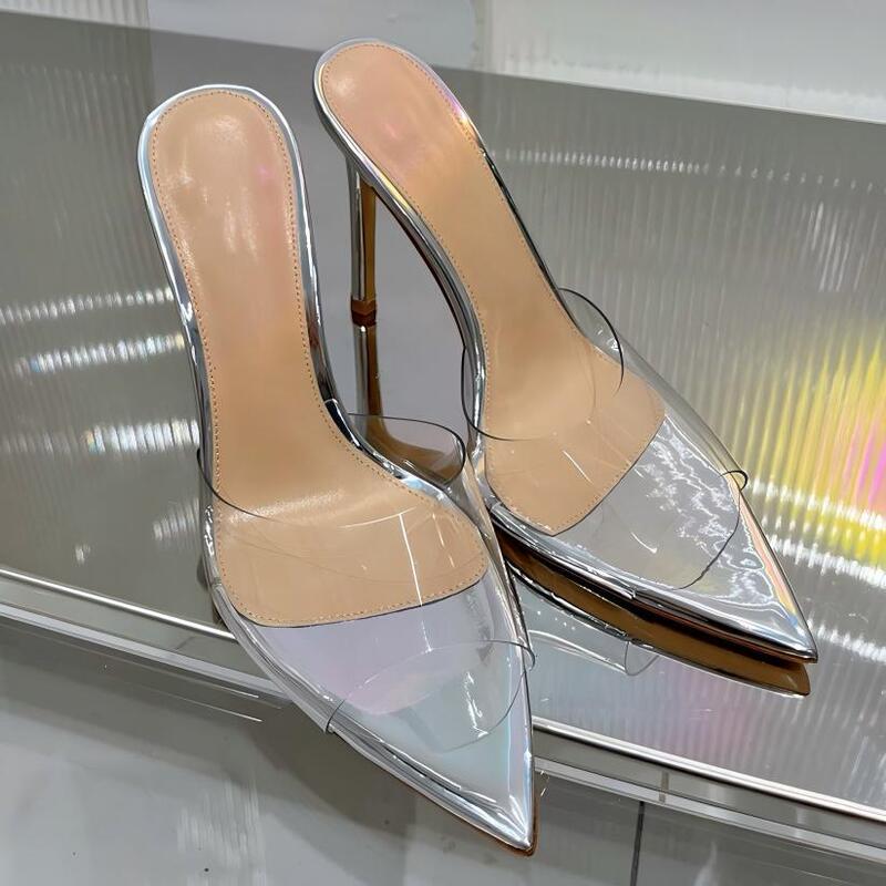 Yx Transparent High-Heeled Sandals for Women 2026 Summer New Fashion Stiletto Pointed Toe Sexy Open-Toe Slip-On Sandals for Outdoor Wear Yx Transparent High-Heeled Sandals for Women 2026 Summer New Fashion Stiletto Pointed Toe Sexy Open-Toe Slip-On Sandals for Outdoor Wear