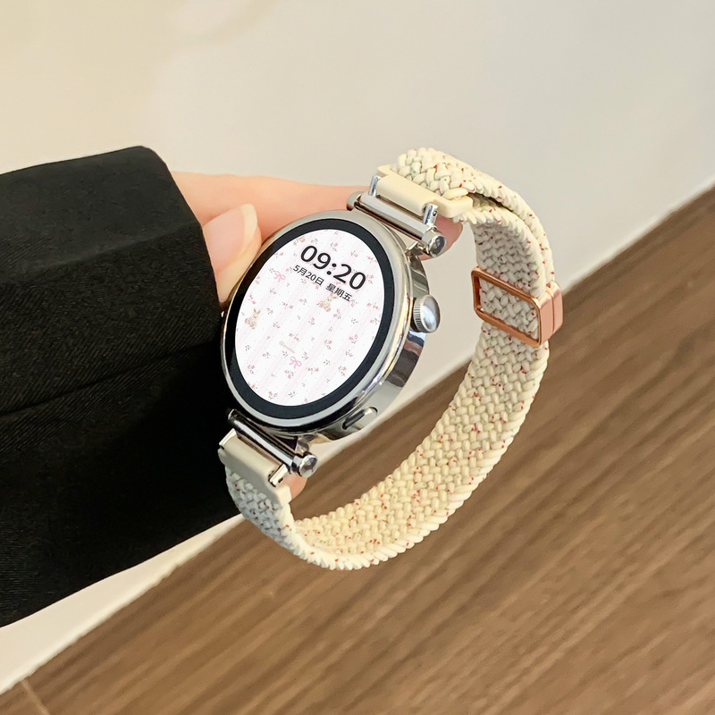 Suitable for Huawei Gt5 Watch Strap Summer New Nylon Braided Magnetic Huawei Gt4 Watch Strap Smart High-End Wristband