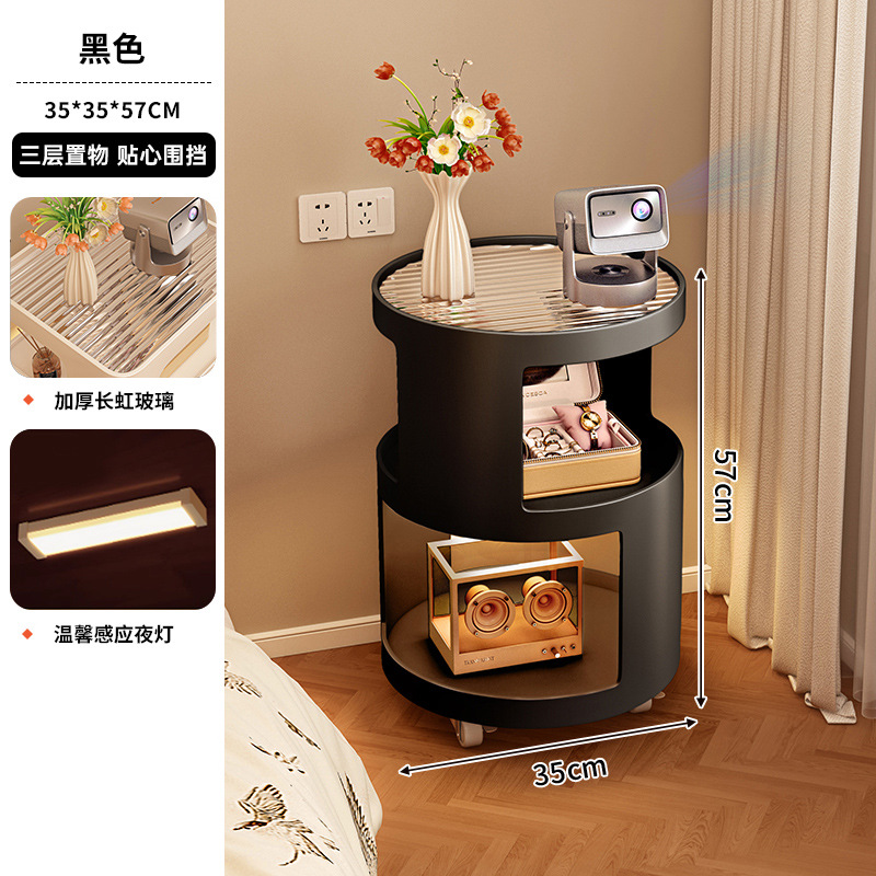 Mesita de noche, dormitorio doméstico, diseño de nicho, alternativas, herraje, arte en hierro, lado móvil creativo, estante de la cama