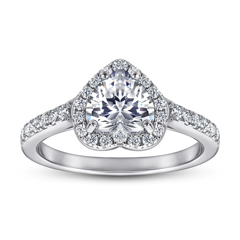 Wedding ring с цирконом в форме сердца, европейский стиль, образец серебро 925, (Physicals), Amazon