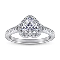 Wedding ring с цирконом в форме сердца, европейский стиль, образец серебро 925, (Physicals), Amazon