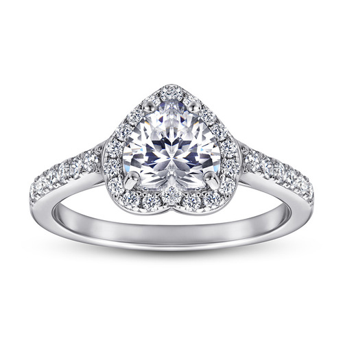 Tonglin European and American simulated diamond ring for women S925 sterling silver inlaid with zircon heart-shaped ring manufacturer Amazon best-selling