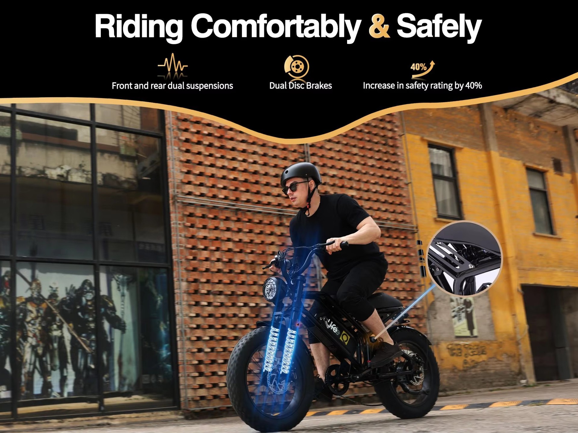 High-power 1500W 48V 13Ah fat-tire electric bicycle, Class 3 light motorcycle, suitable for youth