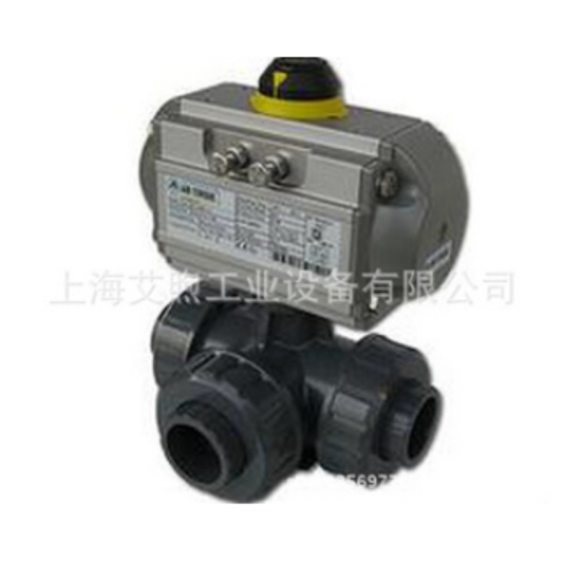 现货供应UPVC电动三通球阀 UPVC手动三通球阀 PVC带支架三通球阀